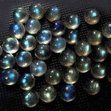 Labradorite Gemstone 6mm Round Cabochon Natural - 5 Pieces