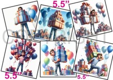 6 XL Card Toppers 5.5" Men