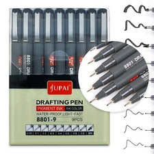 9 Black Fineliners Pens Fine