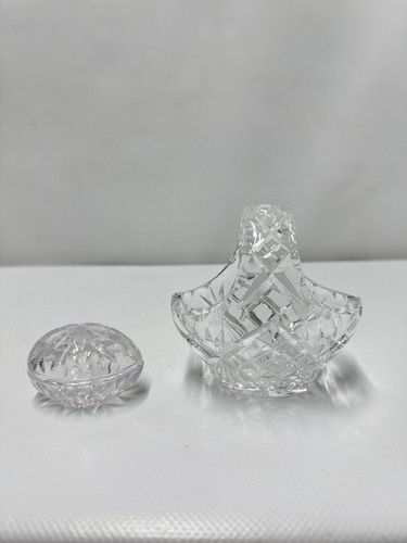Vintage cut crystal basket - vintage,