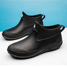 Mens Rain Boots Garden Outdoor Wellies Boots Short Wellington Ankle Shoes UK