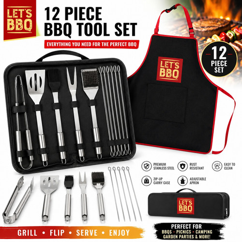 Bbq tool set piece - set, 12