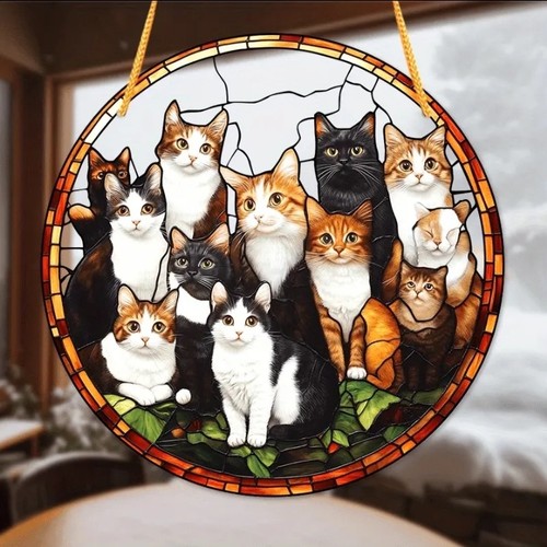Group cats suncatcher - of,