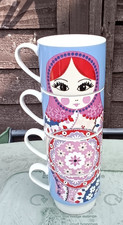 M&S Stacking mugs set 4 Russian  Doll design
