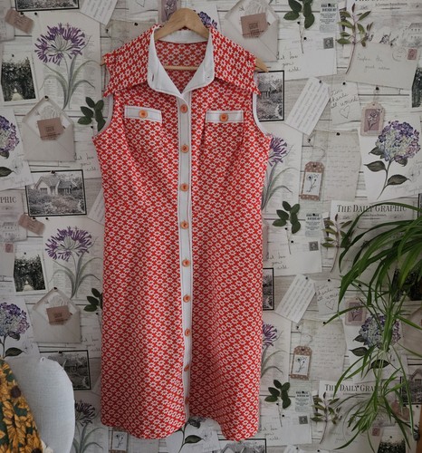 1960s vintage crimplene red - crimplene,
