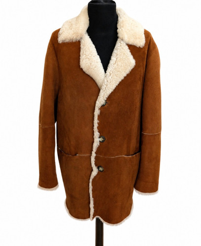 Men brown sheepskin - brown,