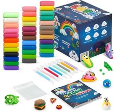 Air Dry Clay, 36 Colors Modelling Clay, 8 Tools, Booklet, Crafting Kits for Kids