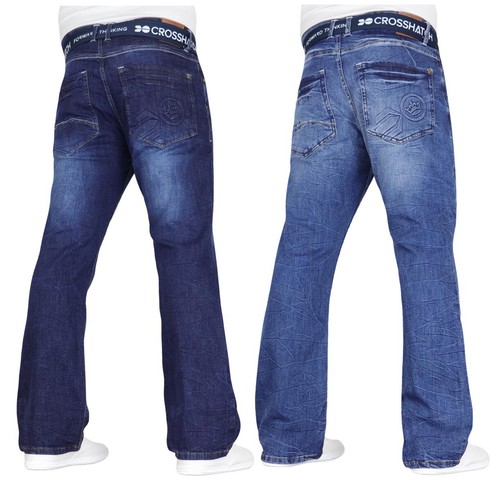 Crosshatch mens bootcut jeans - bootcut,