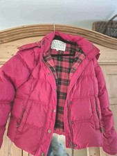 Jack Wills Red Puffa Coat Zip Off Hood Jacket UK 12 Great Condition