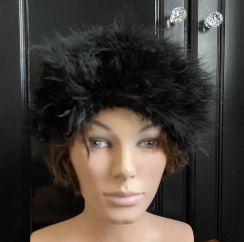 Vintage 1960s black marabou - vintage,