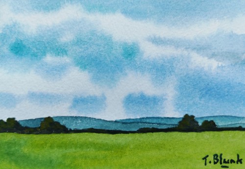 Original watercolour summer - original,