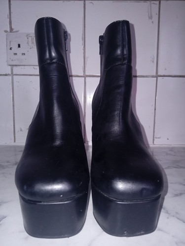 Faith black leather chunky - leather,