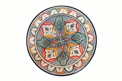 Moroccan ceramic serving plate - ceramic,