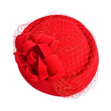 Royal Pillbox Hat Mesh Veil Fascinator Cap Headpiece Clip Wedding Party Hat .