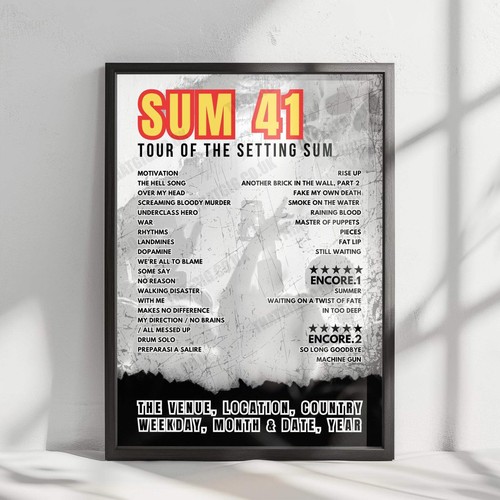 Sum setlist poster - 41,