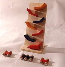 Wooden cars click clack track