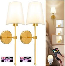 Battery Operated Wall Sconces 2 Pack Rechargeable Dimmable Remote Control (E533)