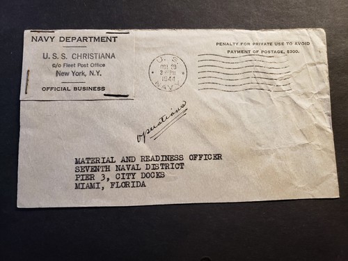 Uss christiana naval cover - naval,