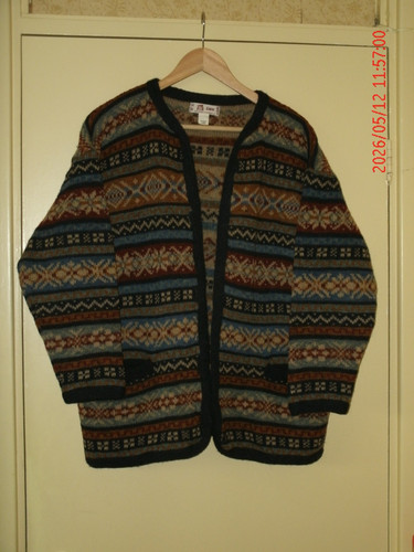 Large fair isle - cardigan, by