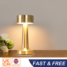 Touch Control Dimmable Metal Table Lamp Rechargeable LED Night Light Cordless UK