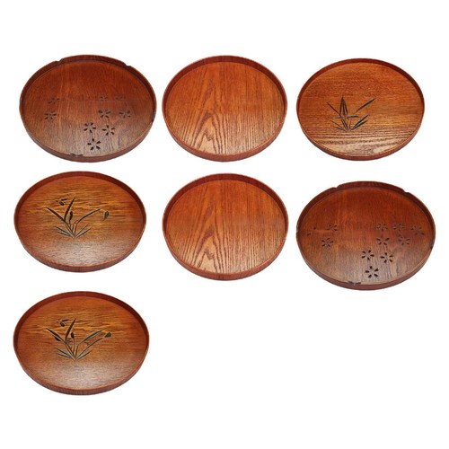 Round wooden tray - round,