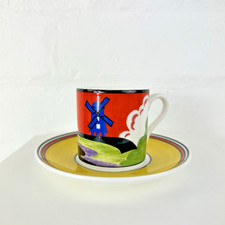 Vintage Wedgewood Clarice Cliff 'Windmill' Coffee Cup and Saucer #232