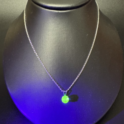 Green uranium glass gem - green,