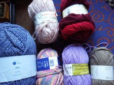900 gm Bundle Of Knitting Yarn mixed colours including  Aran 100% wool