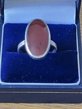 Vintage Sterling Silver Carnelian Stone Ring Size Q