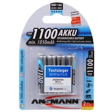 Ansmann AAA HR03 1100mAh NiMH Rechargeable Batteries x 4 **High Capacity**