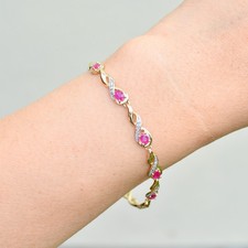 Ruby and Diamond 9ct Yellow