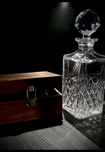 Cut crystal decanter - crystal,