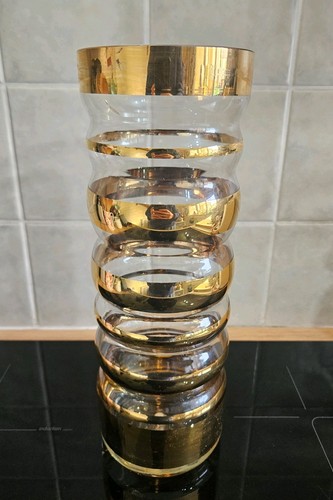 Vintage mid century glass vase - vintage,