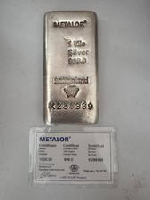 Metalor 1kg Silver Bar 999.0