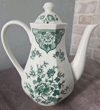  Large Royal Staffordshire (Old Pekin Ironstone) Green Floral Design Tea Pot 