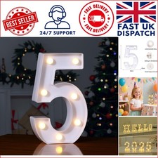 Stylish LED Number 5 Sign for