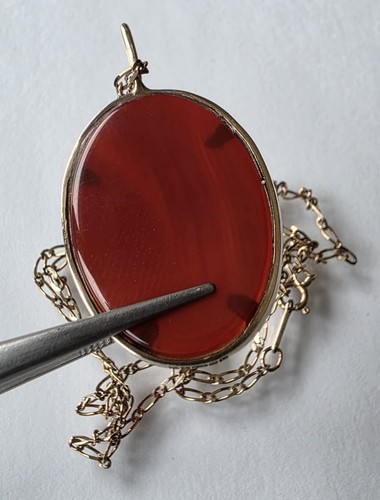 9ct yellow gold carnelian - 9ct,