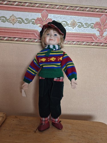 Vintage porcelain boy doll - vintage,