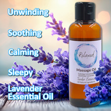 Relaxed Lavender Massage Oil Blend, Calming Sleep Aid. 100% Pure. 100ml Bottle