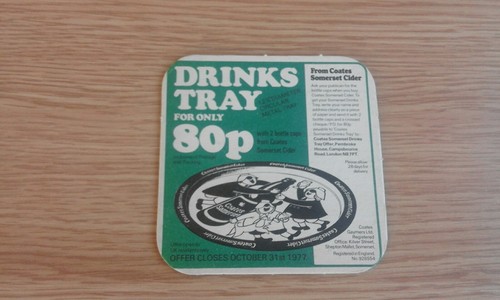 Coates somerset cider beermat - somerset,