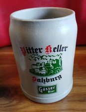 Pitter Keller Salzburg Austria Gosser Stoneware Bier Stein Beer Mug 0.5 Ltr