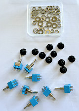 Eight x 3 Position, 6 Pin, Mini Toggle Switches for Model Railways and similar