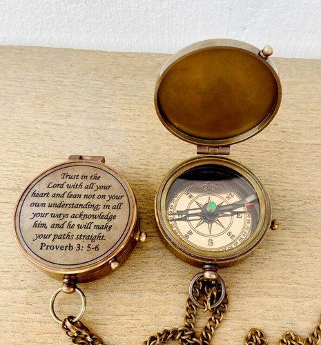 Brass nautical compass marine - brass,