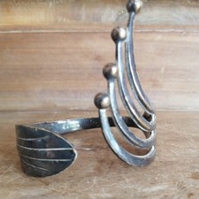 VINTAGE ANTIQUE ART DECO SILVER PLATE FORK UNIQUE FLAPPER STYLE STYLISH BRACELET