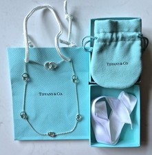 Authentic Tiffany & Co. 1837 Interlocking Circle Necklace Silver 925 RARE