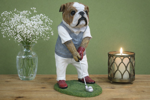 Golf player bulldog decorative - golf,