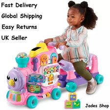 VTech Baby 4-In-1 Alphabet Train Ride Kids Childrens Fun Play Toy Playset - Pink