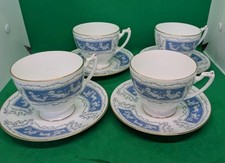 4 x Coalport REVELRY Tea Cups and Saucers. Excellent Condition