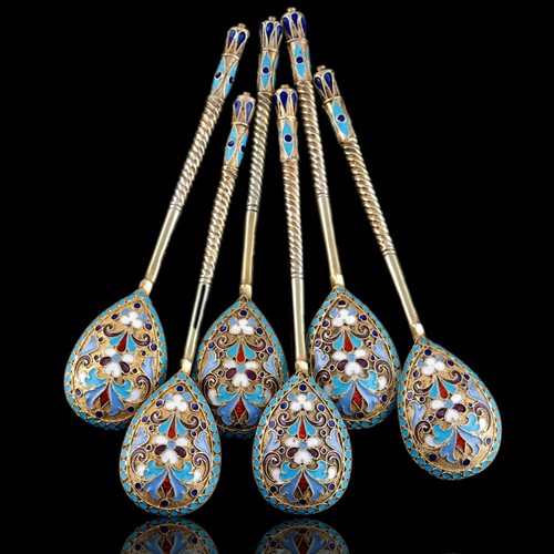Antique russian silver enamel - russian,