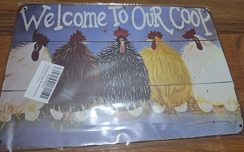 Chicken metal tin - metal, sign